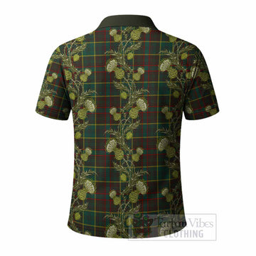 Ontario Province Canada Tartan Polo Shirt Seamless Scottish Thistle Flowers