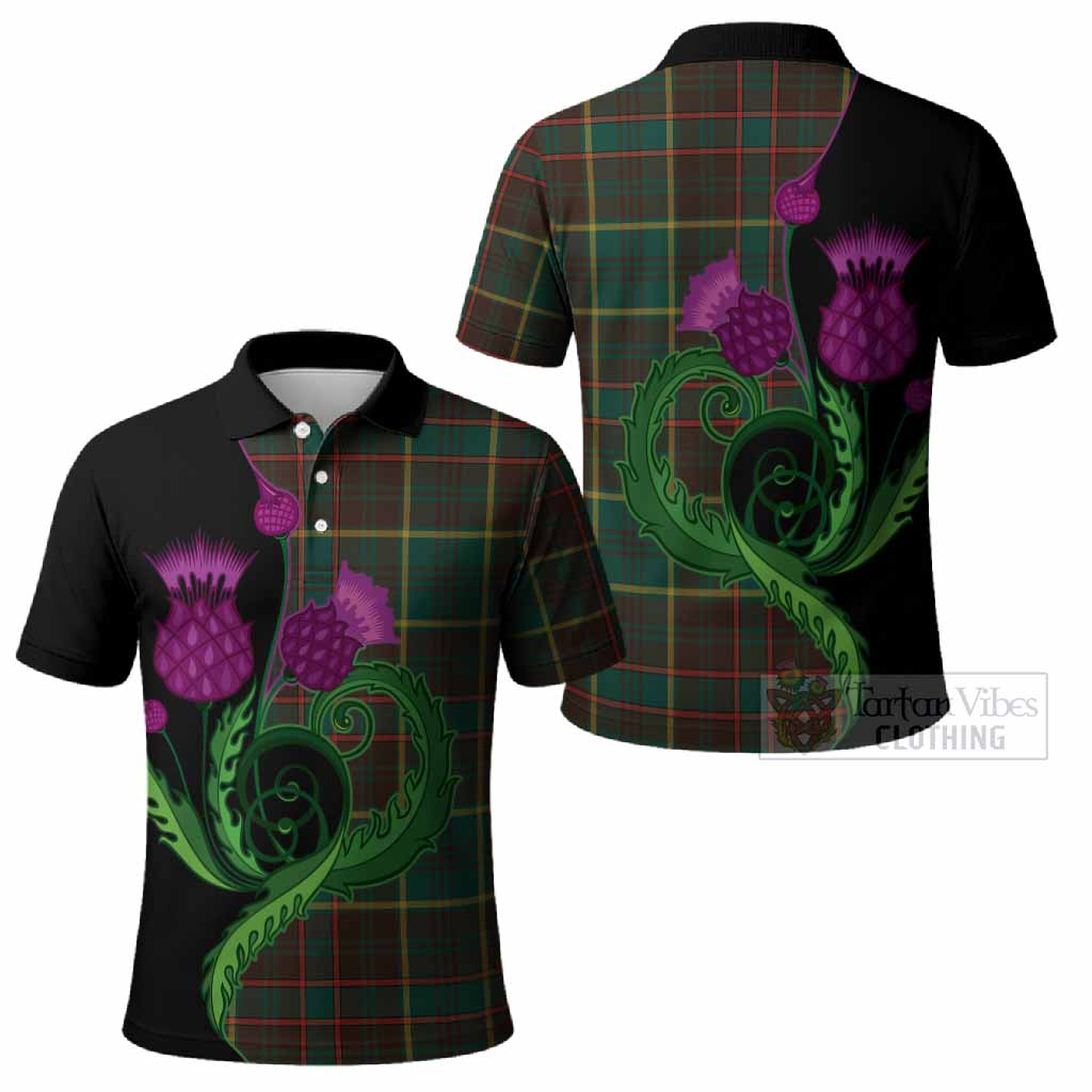 Ontario Province Canada Tartan Polo Shirt Traditional Scottish Thistle