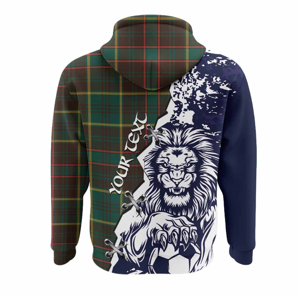 Ontario Province Canada Tartan Scottish Hoodie Angry Lion With Soccer Ball Style