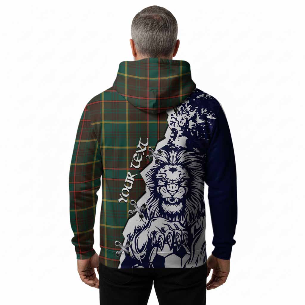 Ontario Province Canada Tartan Scottish Hoodie Angry Lion With Soccer Ball Style