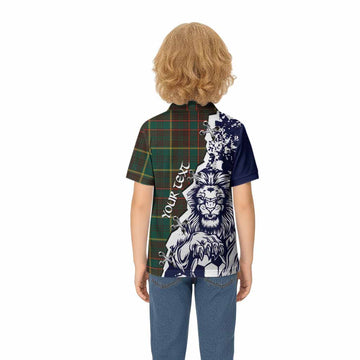 Ontario Province Canada Tartan Scottish Kid Polo Shirt Angry Lion With Soccer Ball Style