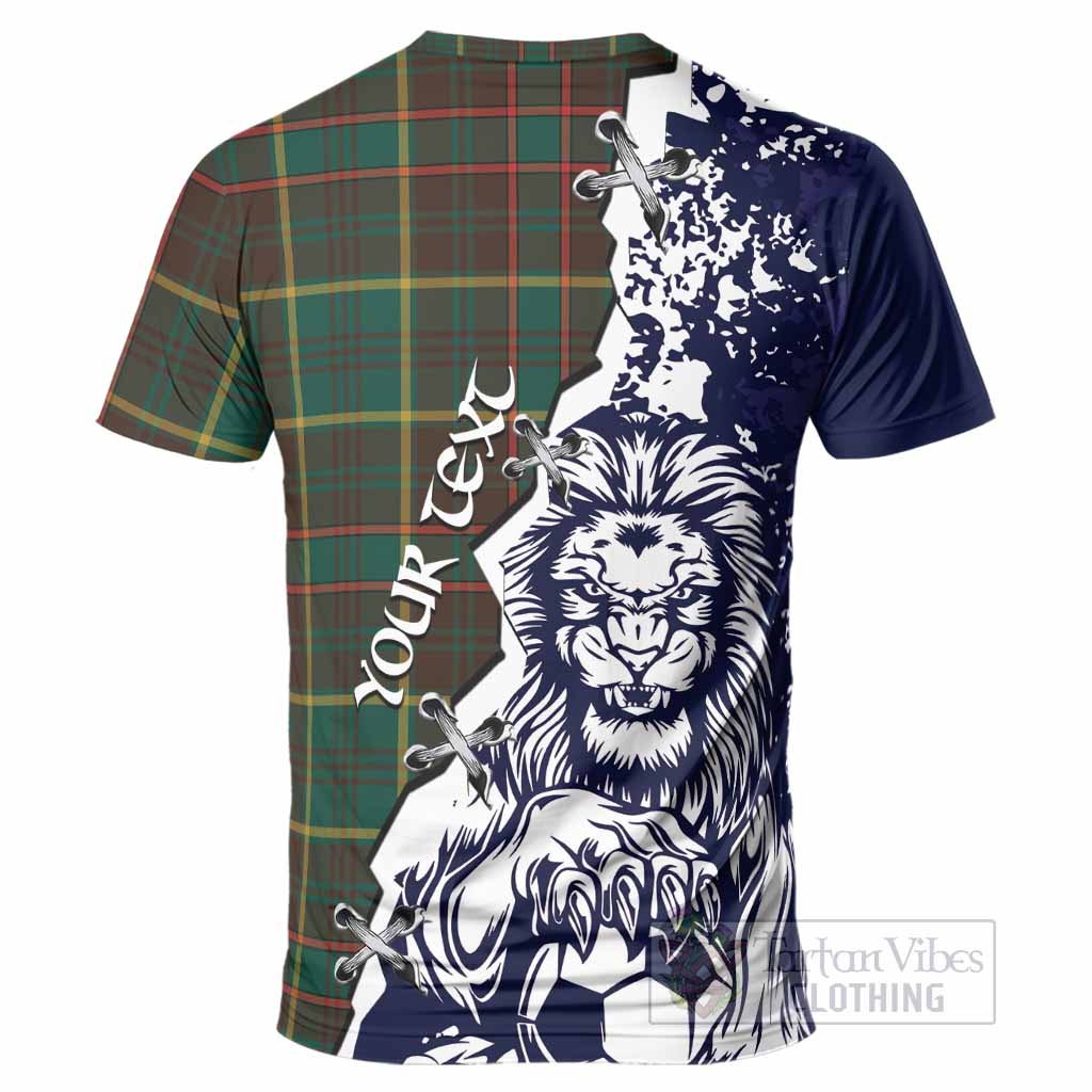 Ontario Province Canada Tartan Scottish T-Shirt Angry Lion With Soccer Ball Style