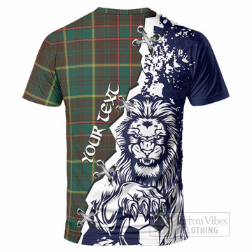 Ontario Province Canada Tartan Scottish T-Shirt Angry Lion With Soccer Ball Style
