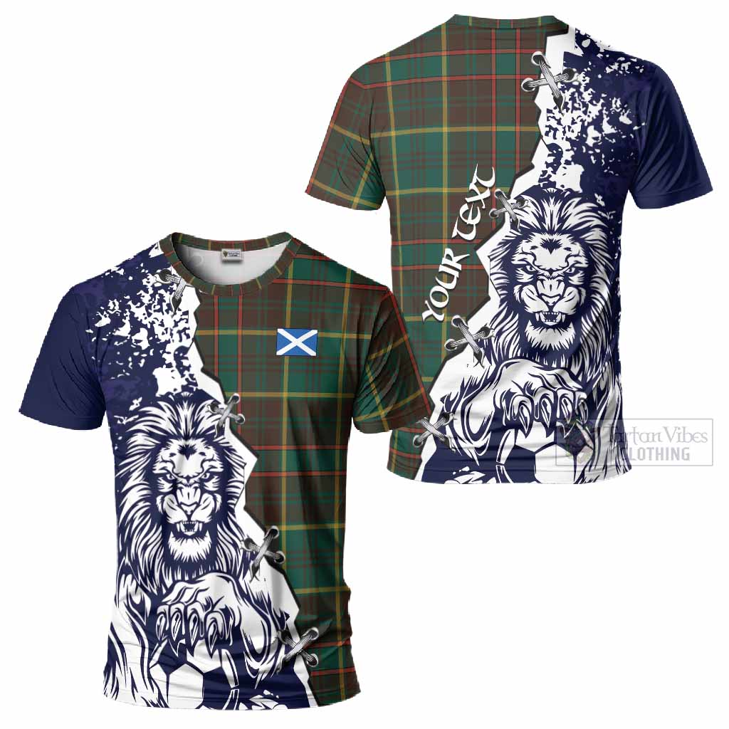 Ontario Province Canada Tartan Scottish T-Shirt Angry Lion With Soccer Ball Style