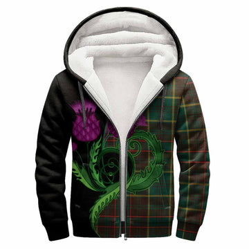 Ontario Province Canada Tartan Sherpa Hoodie Traditional Scottish Thistle