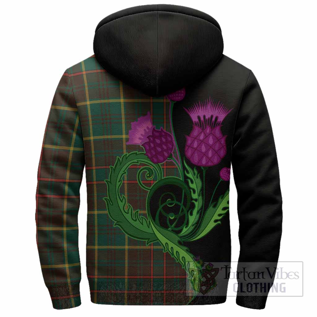 Ontario Province Canada Tartan Sherpa Hoodie Traditional Scottish Thistle