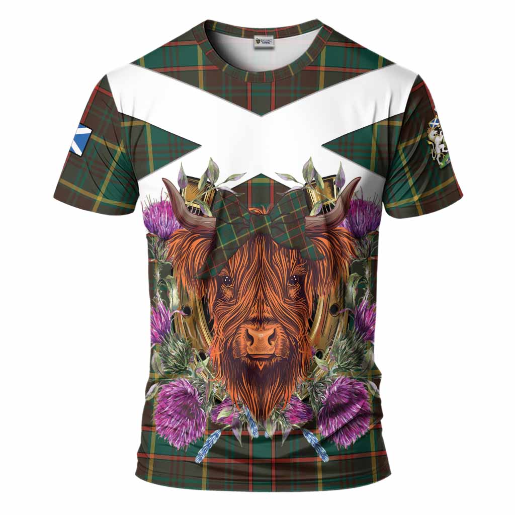 Ontario Province Canada Tartan T-Shirt Scottish Thistle Heilan Coo