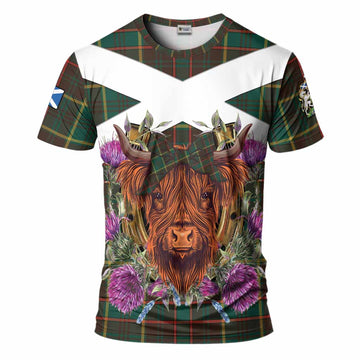 Ontario Province Canada Tartan T-Shirt Scottish Thistle Heilan Coo