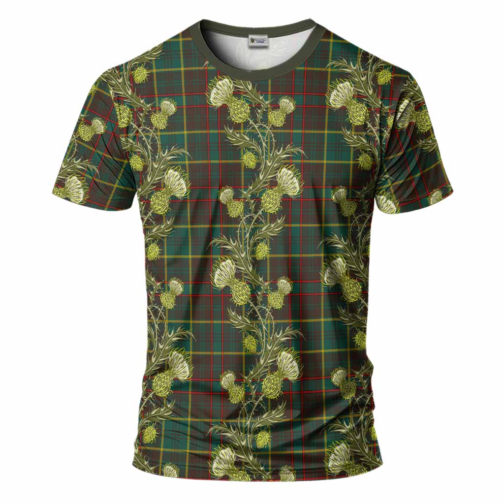 Ontario Province Canada Tartan T-Shirt Seamless Scottish Thistle Flowers