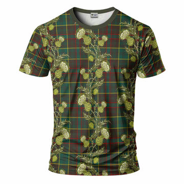 Ontario Province Canada Tartan T-Shirt Seamless Scottish Thistle Flowers