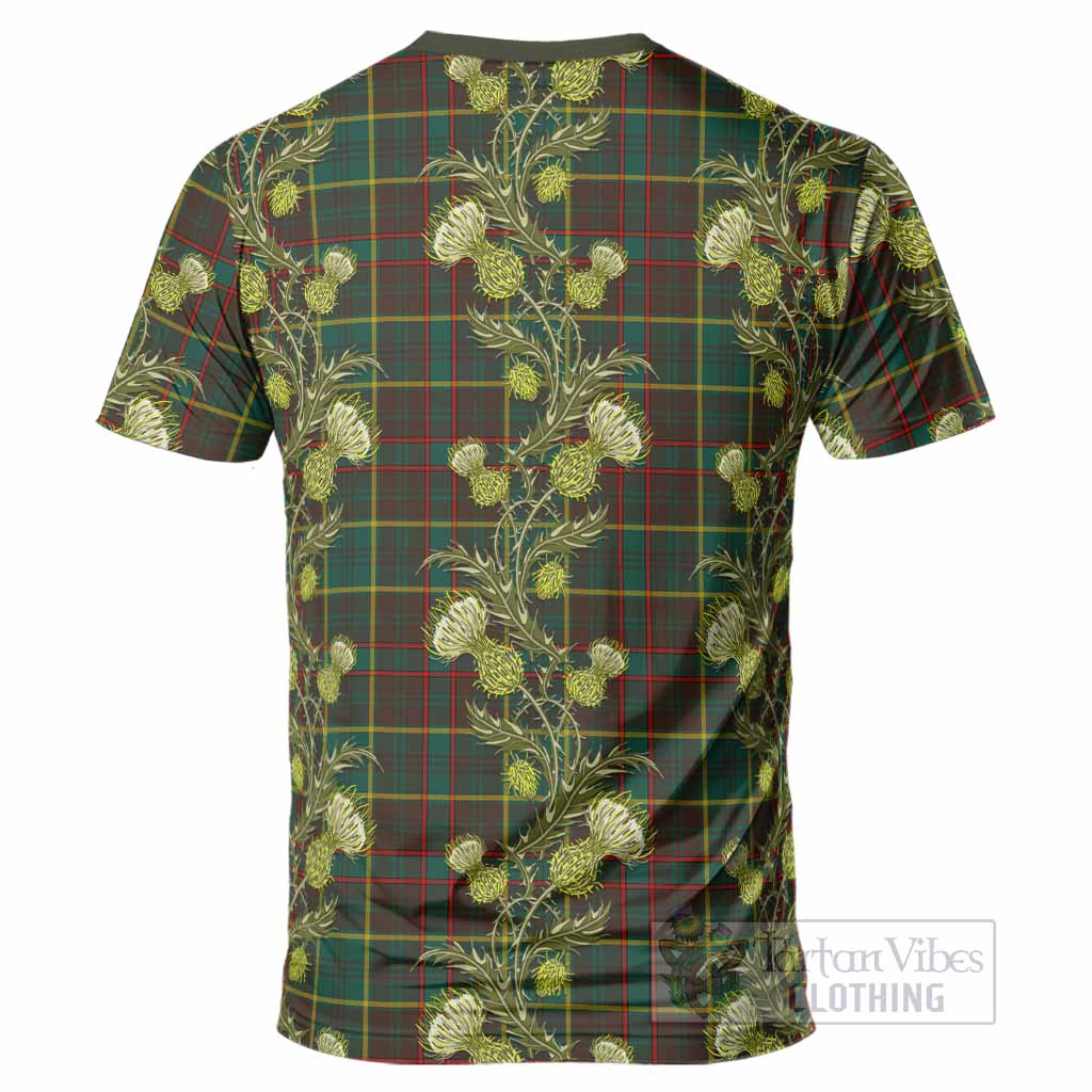 Ontario Province Canada Tartan T-Shirt Seamless Scottish Thistle Flowers