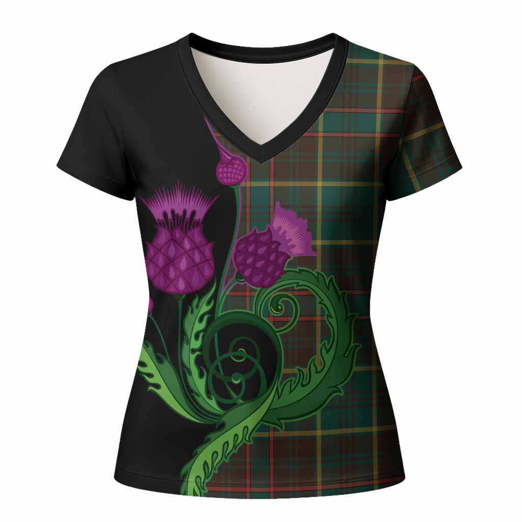 Ontario Province Canada Tartan Women T shirt Traditional Scottish Thistle