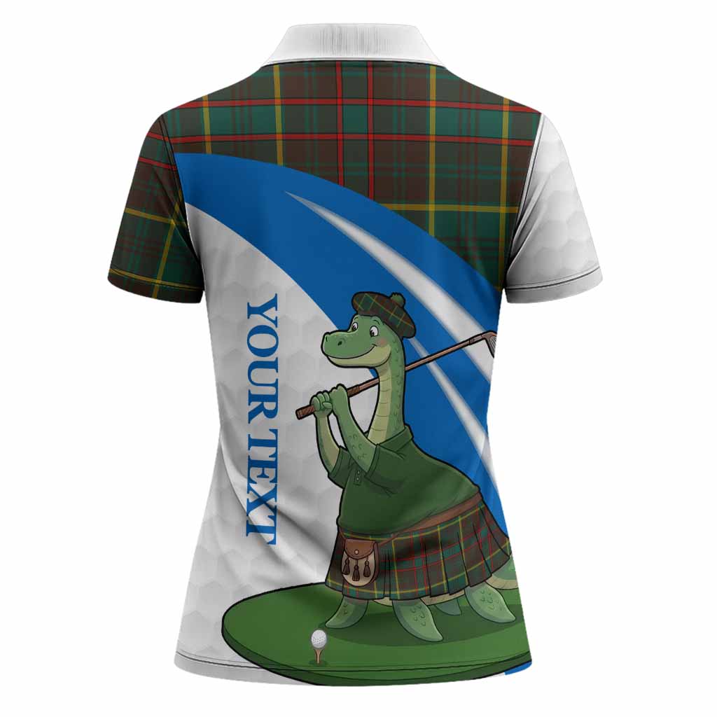 Ontario Tartan Crest Golf Nessie Women Polo Shirt Loch Ness Monster Sporty Style