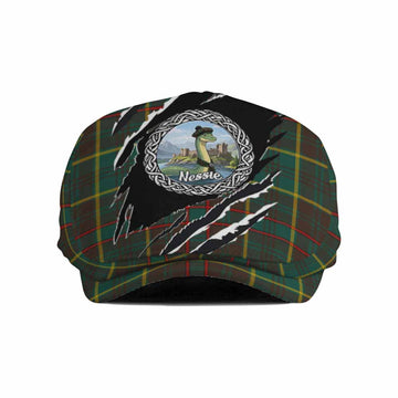 Ontario Tartan Loch Ness Monster Flat Cap, Jeff Cap Celtic Knot Nessie Art