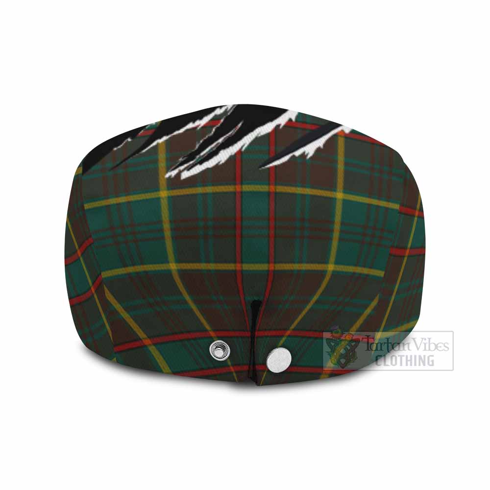 Ontario Tartan Loch Ness Monster Flat Cap, Jeff Cap Celtic Knot Nessie Art