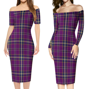 O'Riagain Tartan Off Shoulder Lady Dress Women's Dress - Tartanvibesclothing