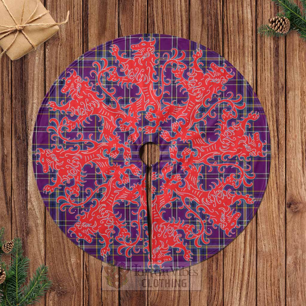 O'Riagain Tartan Christmas Tree Skirt Lion Rampant Style Casual Tree Skirts - Tartan Vibes Clothing