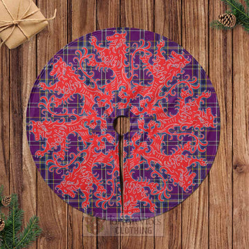 Tartan Vibes Clothing O'Riagain Tartan Christmas Tree Skirt Lion Rampant Style