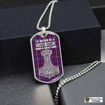 Tartan Vibes Clothing O'Riagain Tartan Dog Tag Necklace Viking Mjolnir Style