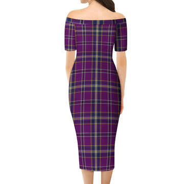 O'Riagain Tartan Off Shoulder Lady Dress - Tartanvibesclothing