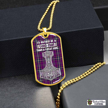 Tartan Vibes Clothing O'Riagain Tartan Dog Tag Necklace Viking Mjolnir Style