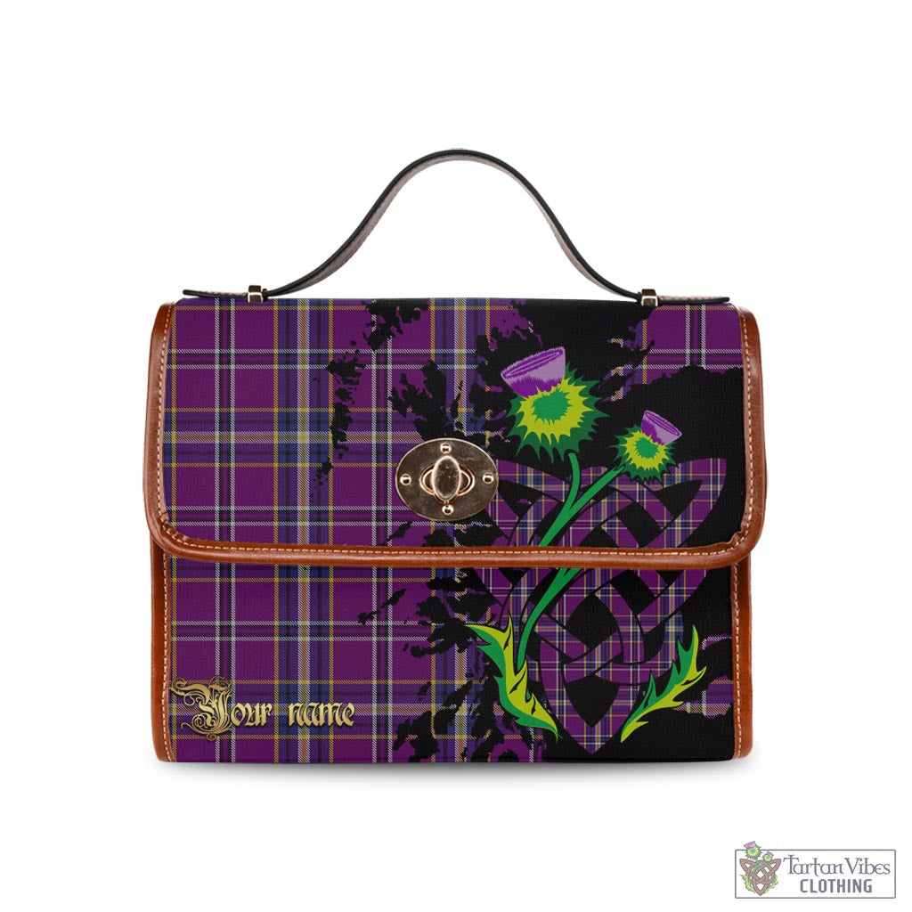 Tartan Vibes Clothing O'Riagain Tartan Waterproof Canvas Bag with Scotland Map and Thistle Celtic Accents