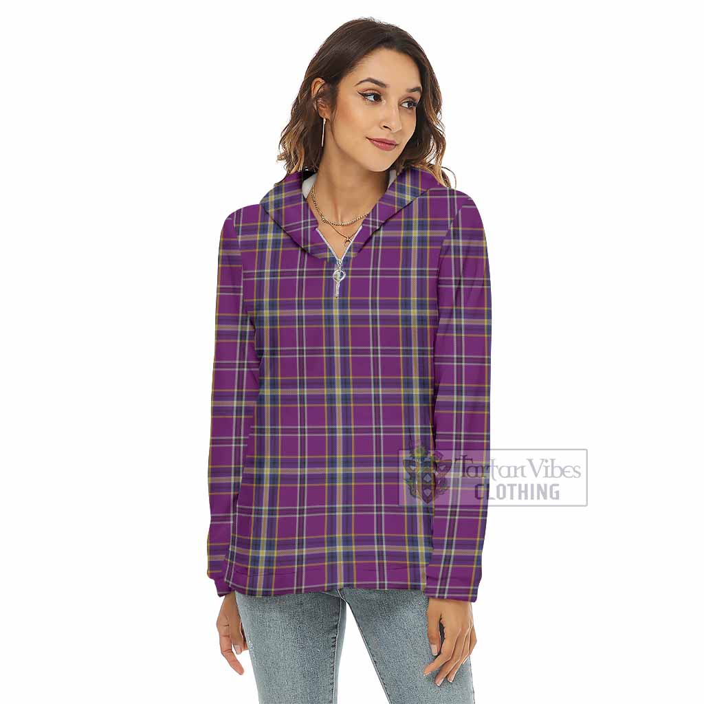 Tartan Vibes Clothing O'Riagain Tartan Women's Borg  Half Zip Fleece Hoodie