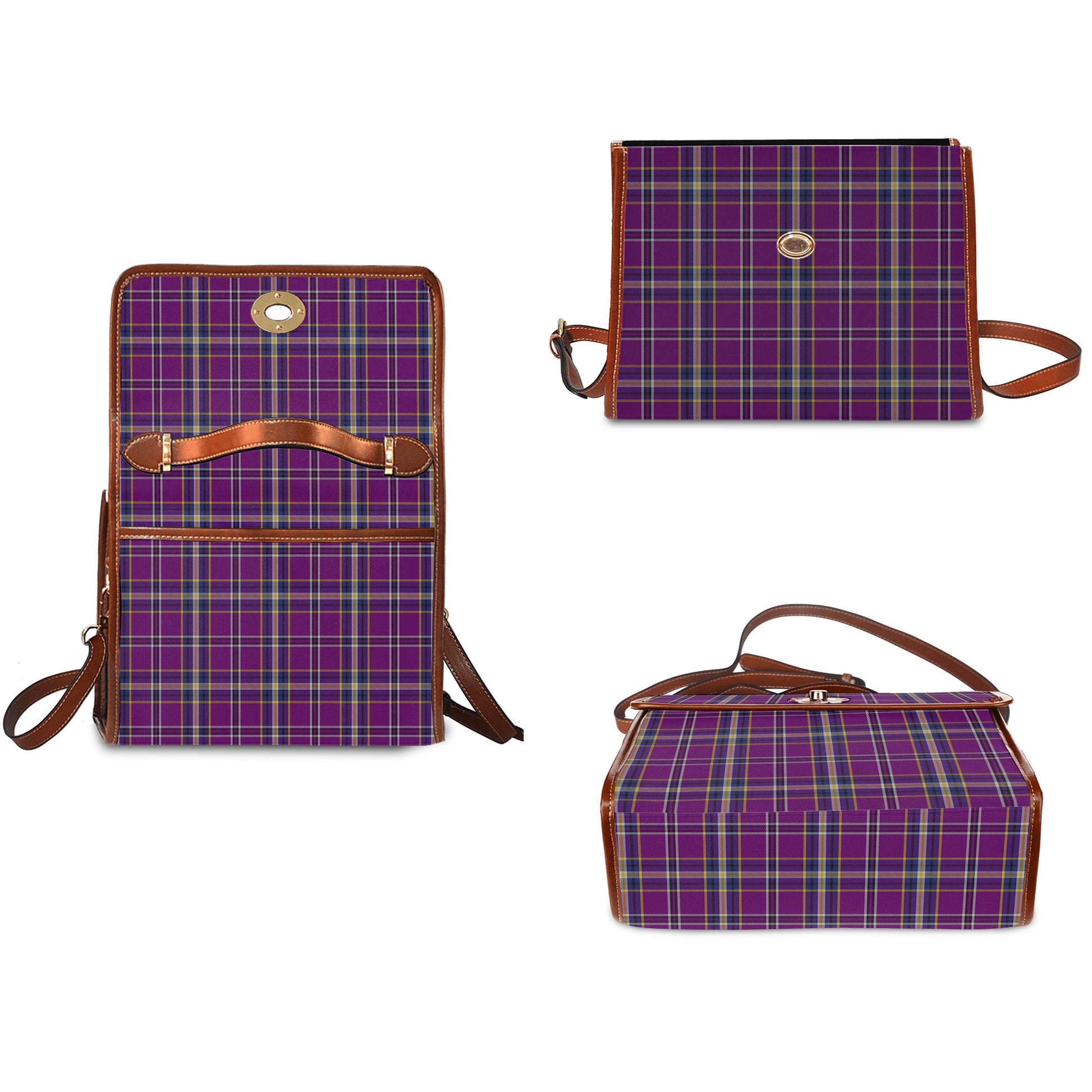 oriagain-tartan-leather-strap-waterproof-canvas-bag