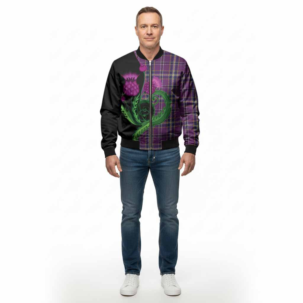 O'Riagain Tartan Bomber Jacket Traditional Scottish Thistle