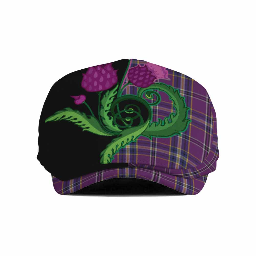 O'Riagain Tartan Flat Cap, Jeff Cap Traditional Scottish Thistle