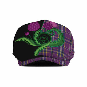 O'Riagain Tartan Flat Cap, Jeff Cap Traditional Scottish Thistle