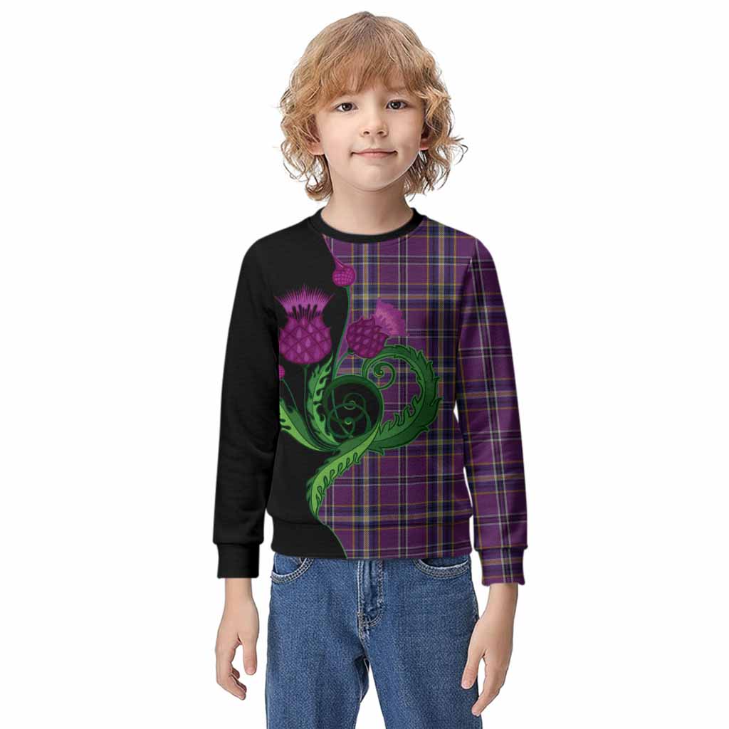 O'Riagain Tartan Kid Knitted Sweatshirt Traditional Scottish Thistle