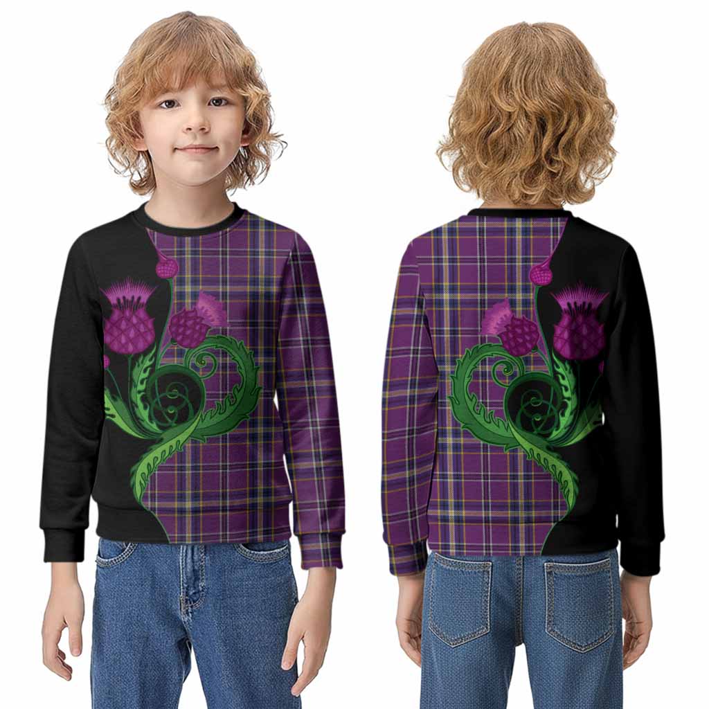 O'Riagain Tartan Kid Knitted Sweatshirt Traditional Scottish Thistle