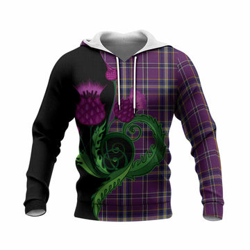 O'Riagain Tartan Knitted Hoodie Traditional Scottish Thistle