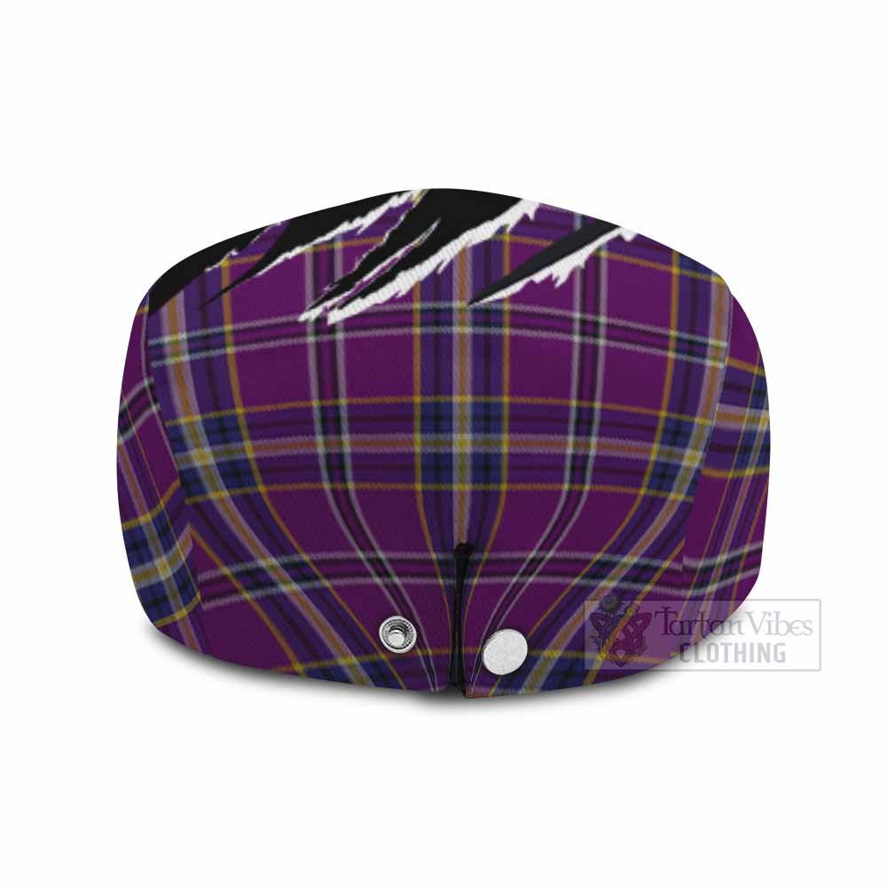 O'Riagain Tartan Loch Ness Monster Flat Cap, Jeff Cap Celtic Knot Nessie Art
