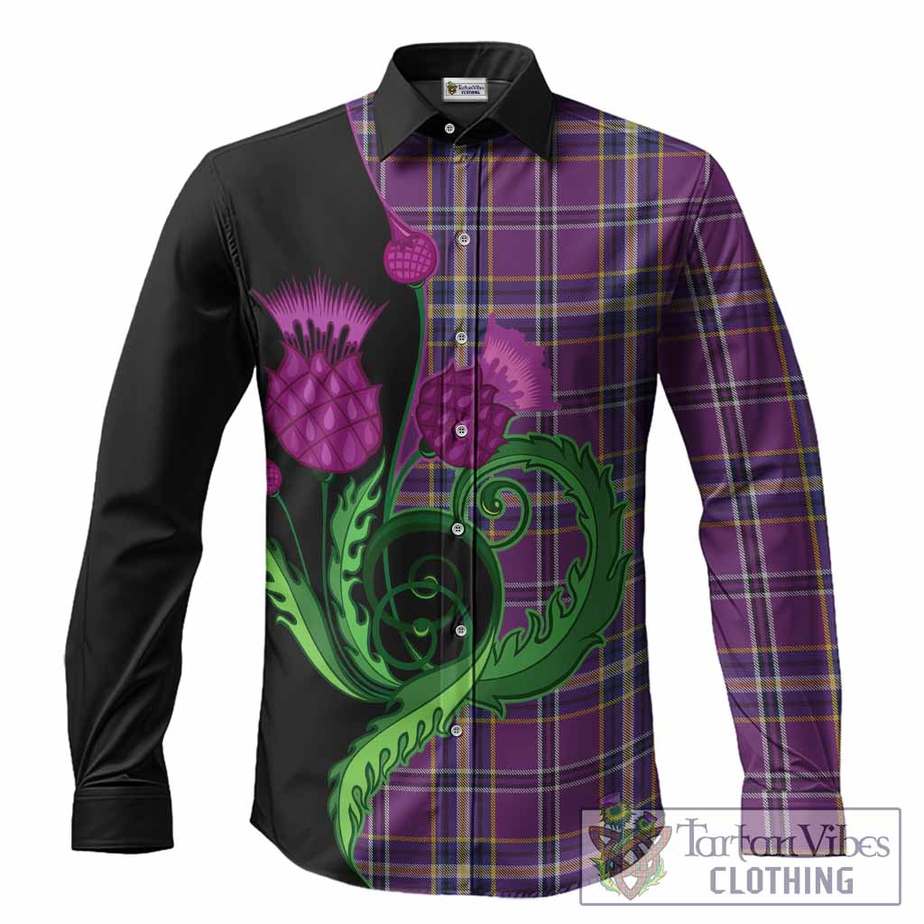O'Riagain Tartan Long Sleeve Button Shirts Traditional Scottish Thistle