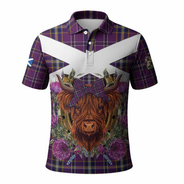 O'Riagain Tartan Polo Shirt Scottish Thistle Heilan Coo