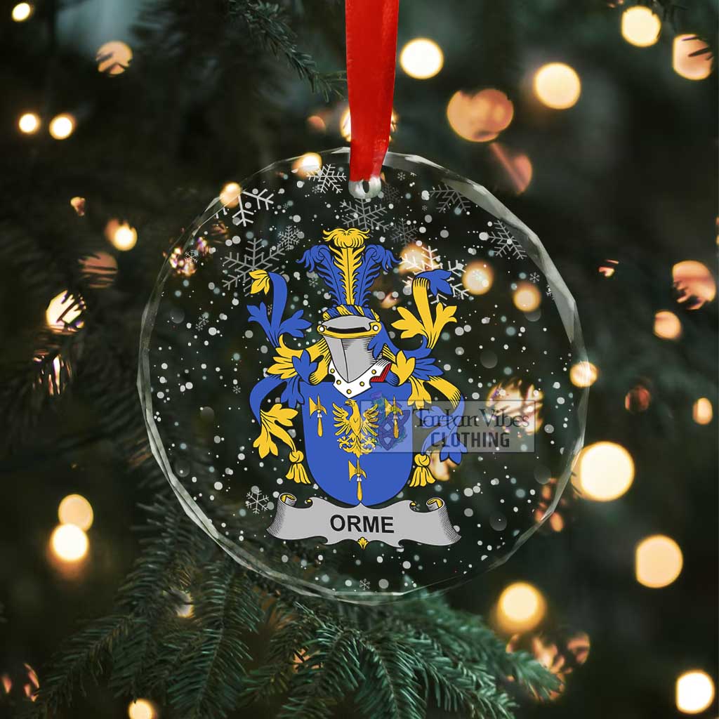 Orme Irish Clan Christmas Glass Ornament with Coat of Arms - 2D-tartanvibesclothing