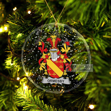 Tartan Vibes Clothing Ormesby Irish Clan Christmas Glass Ornament with Coat of Arms