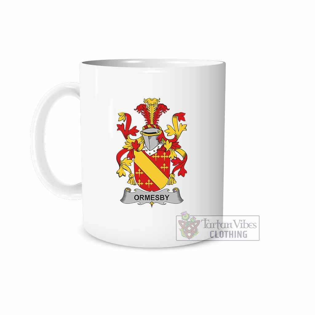 Ormesby Irish Clan Coat of Arms Ceramic Mug White - 2D-tartanvibesclothing