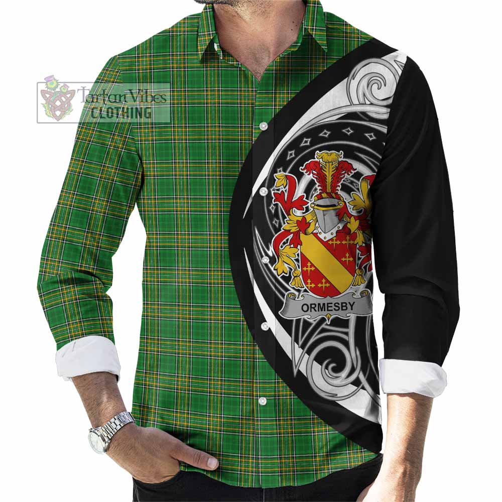 Ormesby Irish Clan Long Sleeve Button Shirt Celtic Circle Style - Tartan Vibes Clothing