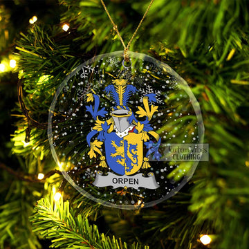Orpen Irish Clan Christmas Glass Ornament with Coat of Arms