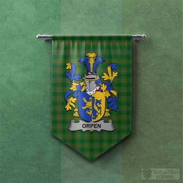 Orpen Irish Clan Tartan Gonfalon, Tartan Banner with Coat of Arms