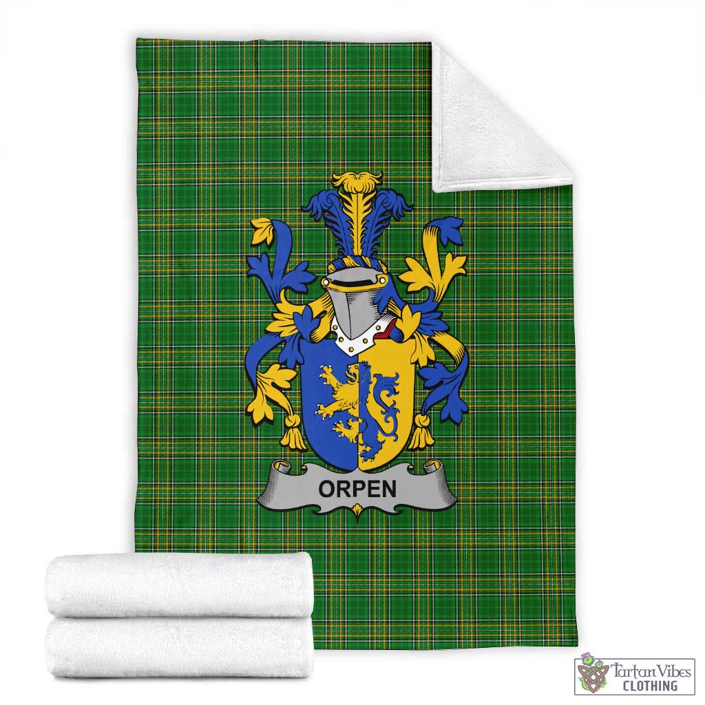 Orpen Irish Clan Tartan Blanket with Coat of Arms X-Large 59 x 79 inches 150 x 200 cm - Tartan Vibes Clothing