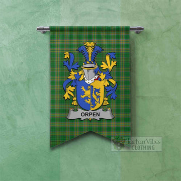 Orpen Irish Clan Tartan Gonfalon, Tartan Banner with Coat of Arms