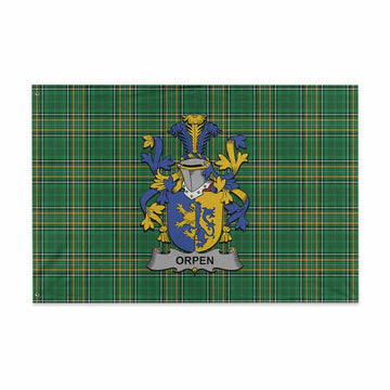 Orpen Irish Clan Tartan House Flag with Coat of Arms