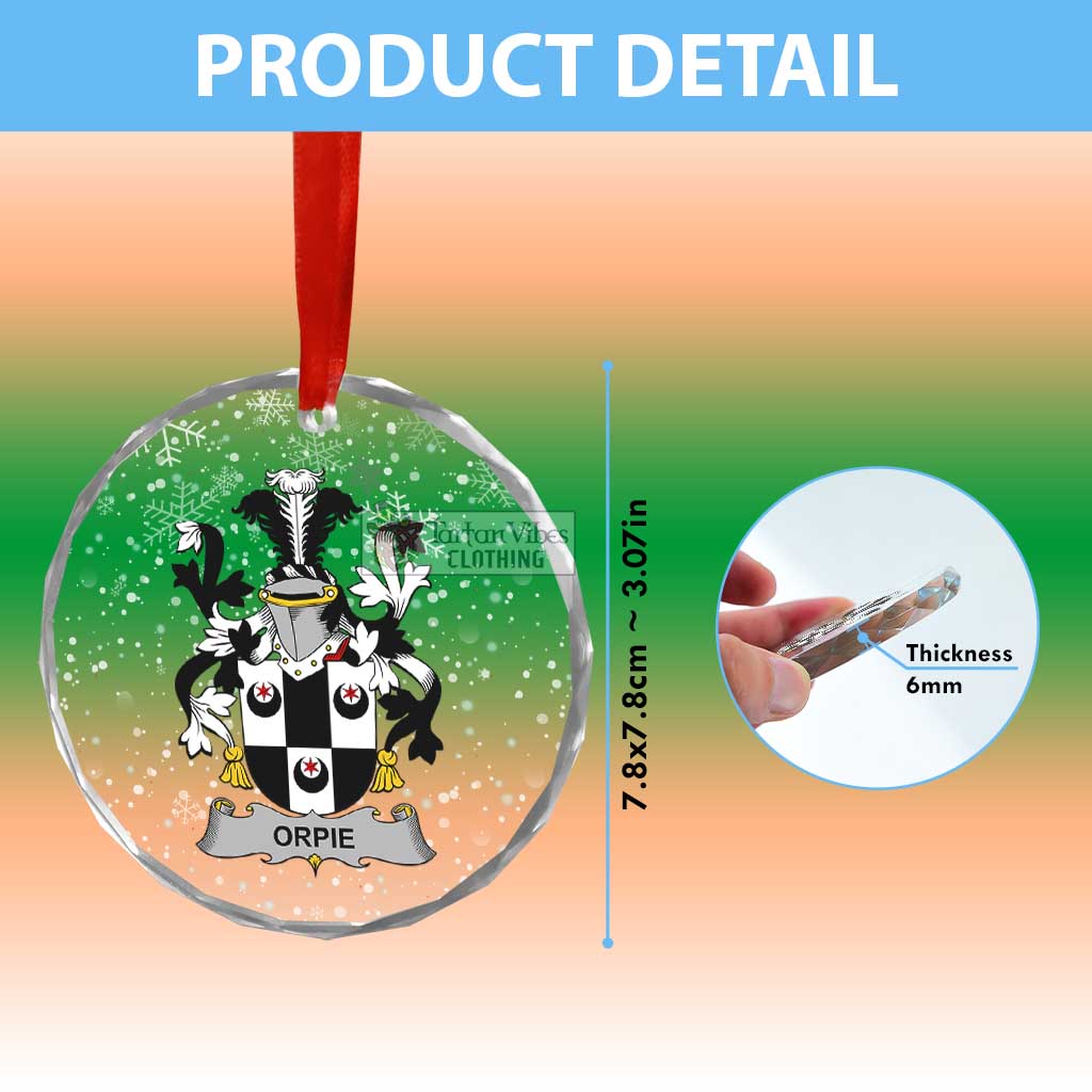 Tartan Vibes Clothing Orpie Irish Clan Christmas Glass Ornament with Coat of Arms