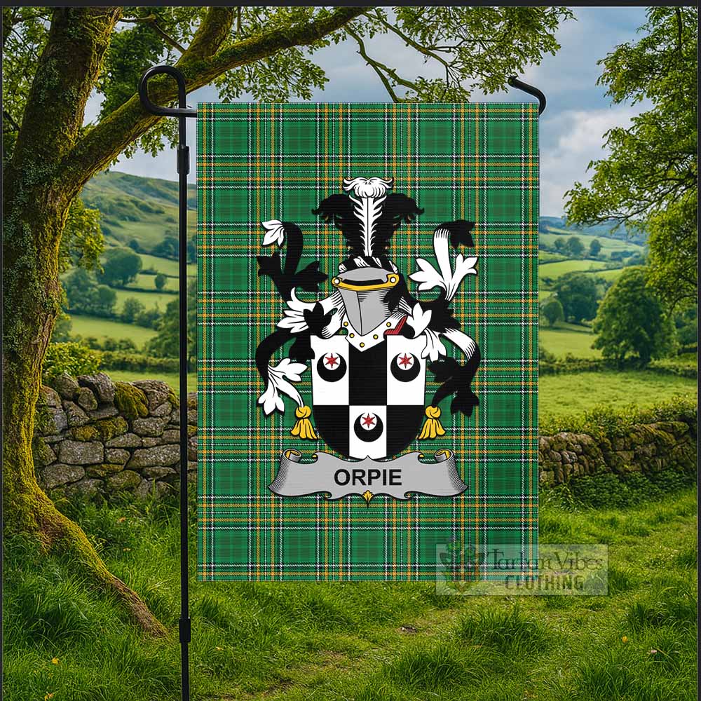 Orpie Irish Clan Tartan Flag with Coat of Arms