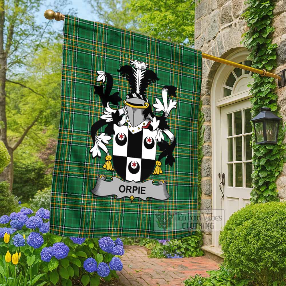 Orpie Irish Clan Tartan Flag with Coat of Arms