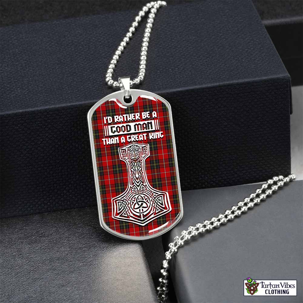 Orr Tartan Dog Tag Necklace Viking Mjolnir Style Silver No - Tartan Vibes Clothing